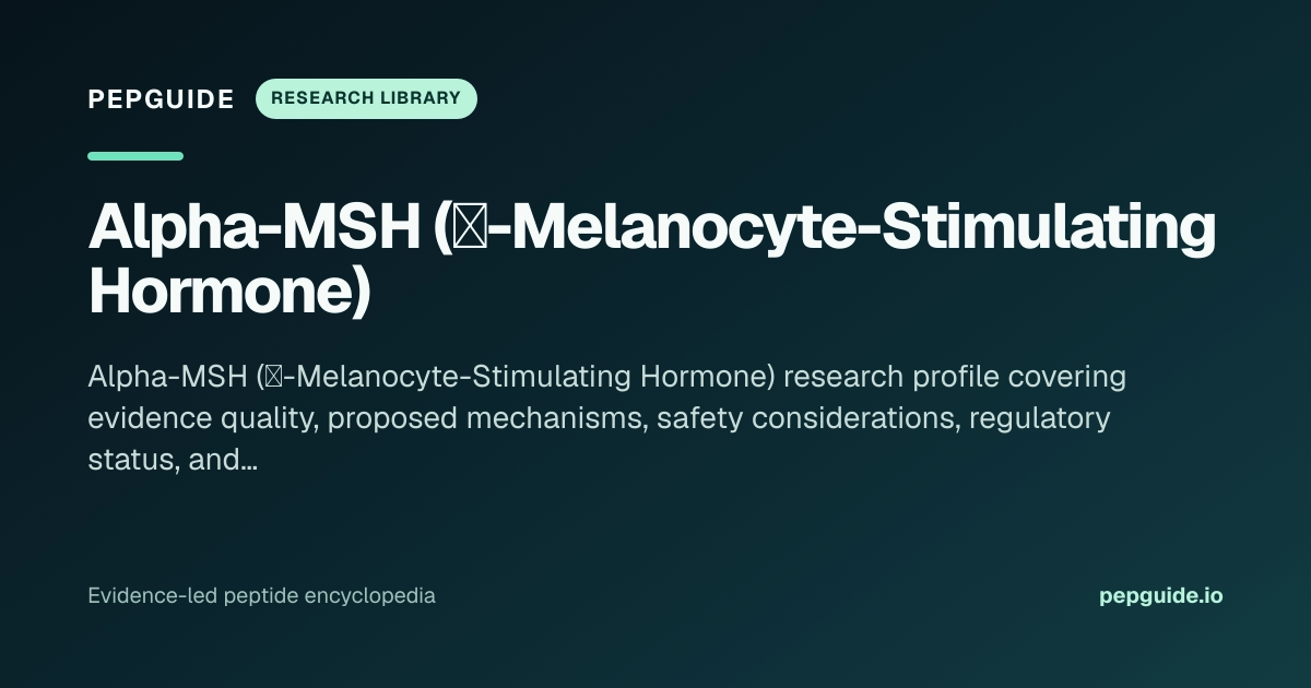 Alpha-MSH (α-Melanocyte-Stimulating Hormone): Research Profile ...
