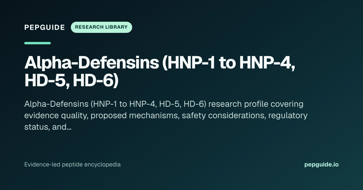 Alpha-Defensins (HNP-1 to HNP-4, HD-5, HD-6): Research Profile ...