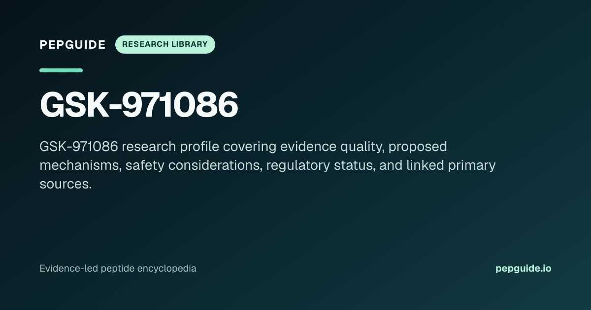 GSK-971086: Research Profile, Mechanism & Protocols | PepGuide | PepGuide