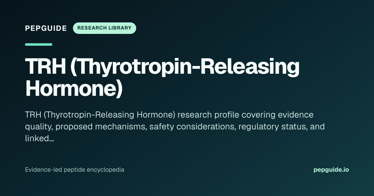 Trh Injection TRH (Thyrotropin-Releasing Hormone): Research Profile, Mechanism ...